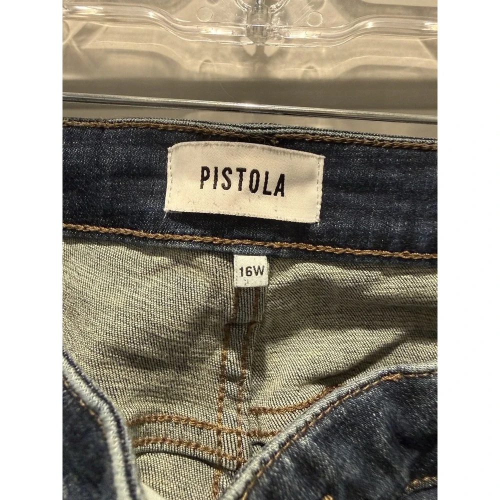 Pistola Women's Mid-Rise Slim Skinny Dark Wash Blue Stretch Jeans, 5-Pocket, 16W - Picture 2 of 4